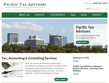 Tablet Screenshot of pacifictaxadvisors.com